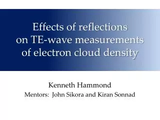 Effects of reflections on TE-wave measurements of electron cloud density