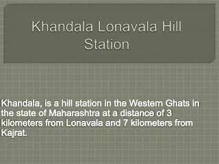 Khandala Lonavala Hill Station