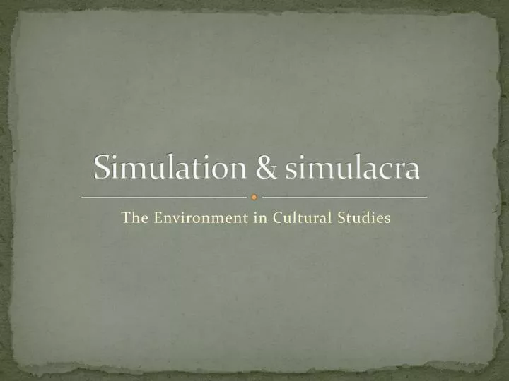 simulation simulacra