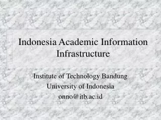 Indonesia Academic Information Infrastructure