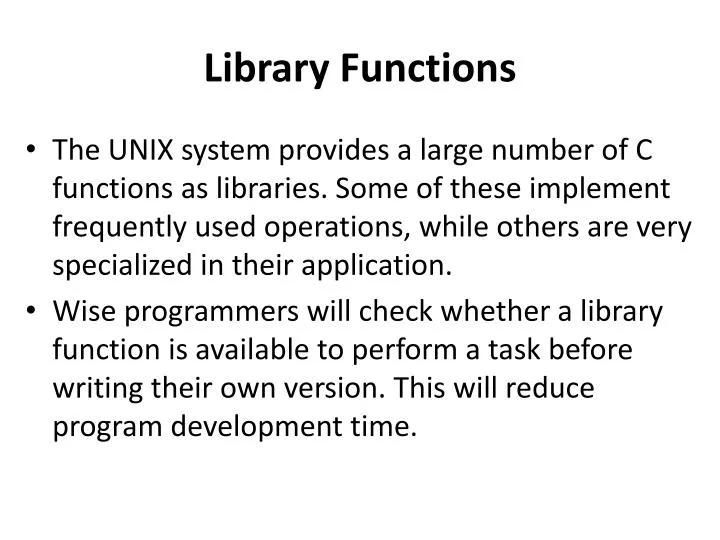 library functions