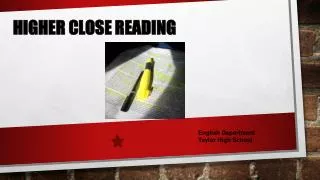 Higher Close Reading