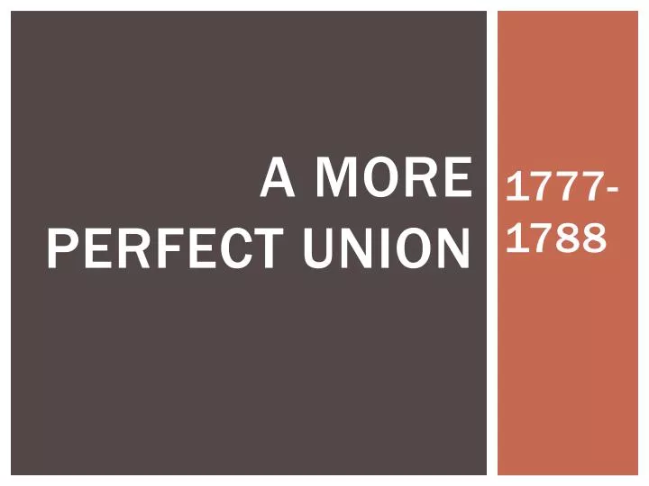 a more perfect union