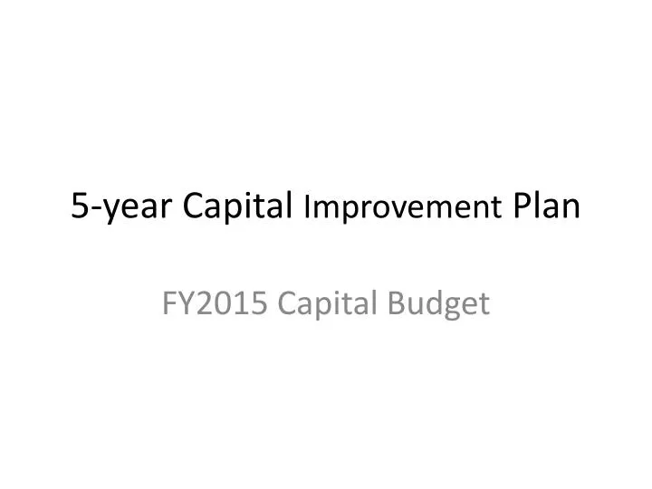 5 year capital improvement plan