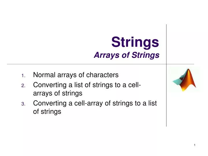 strings arrays of strings