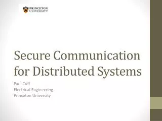 Secure Communication for Distributed Systems