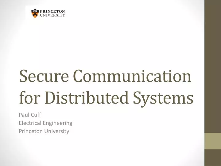 secure communication for distributed systems