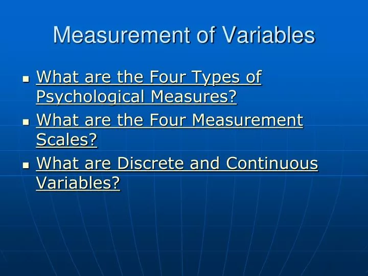 measurement of variables