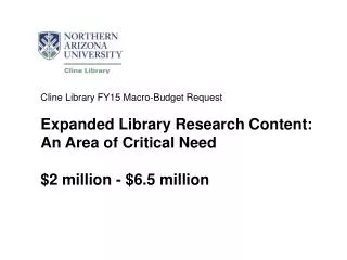 Cline Library FY15 Macro-Budget Request