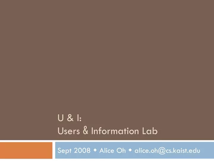 u i users information lab