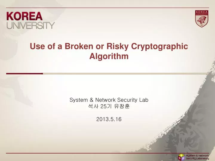use of a broken or risky cryptographic algorithm