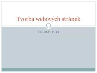 tvorba webov ch str nek