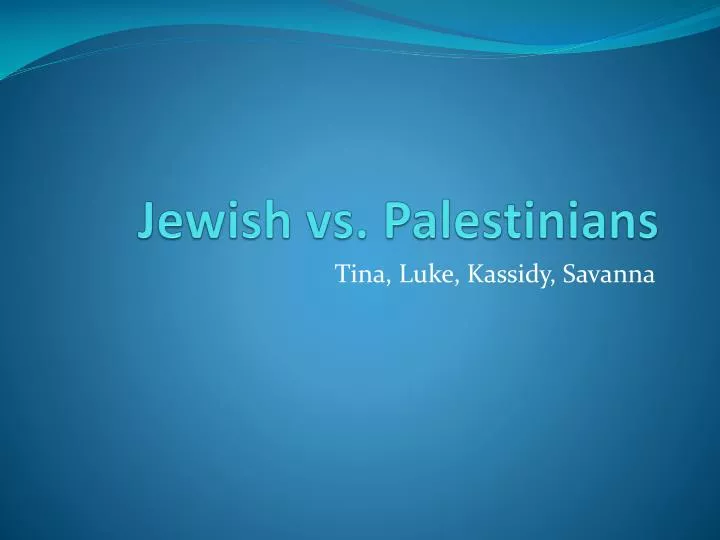 jewish vs palestinians