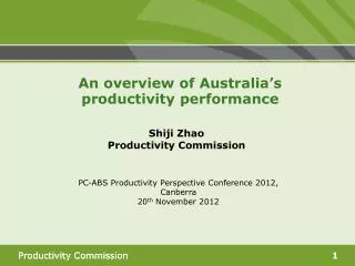 Shiji Zhao Productivity Commission