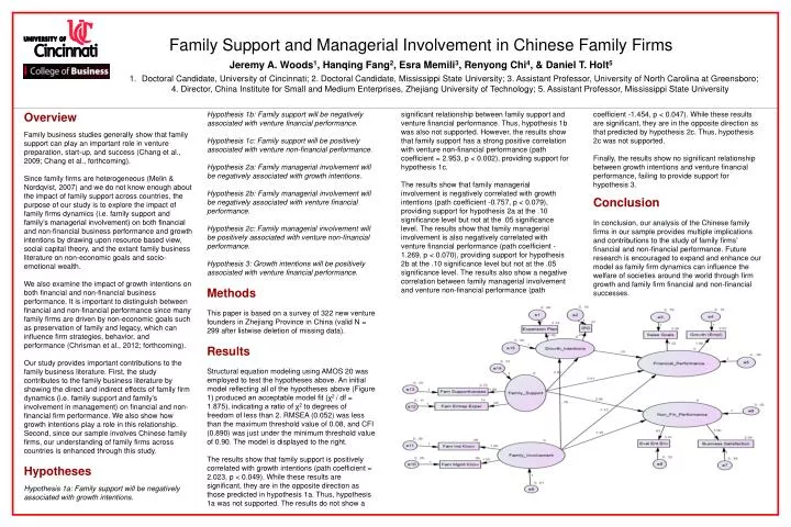 family support and managerial involvement in chinese family firms