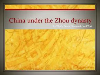 China under the Zhou dynasty