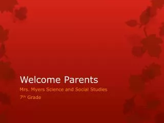 welcome parents