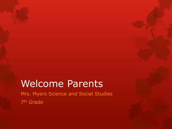 welcome parents