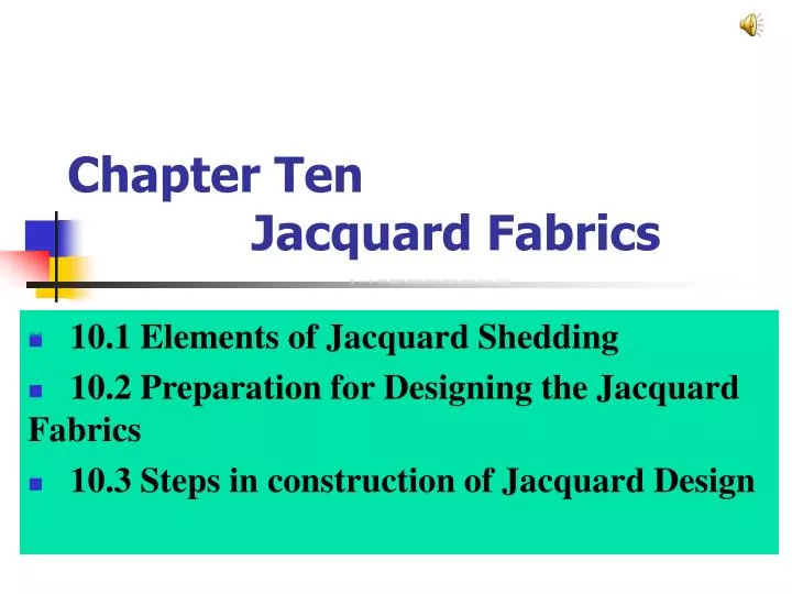 chapter ten jacquard fabrics