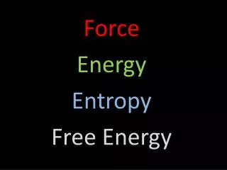 Force Energy Entropy Free Energy