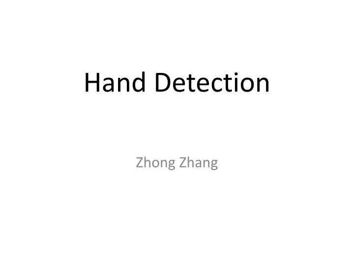 hand detection