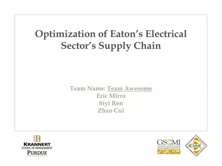 optimization of eaton s electrical sector s supply chain