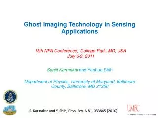 Ghost Imaging Technology in Sensing Applications