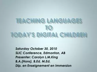teaching languages to today s digital children