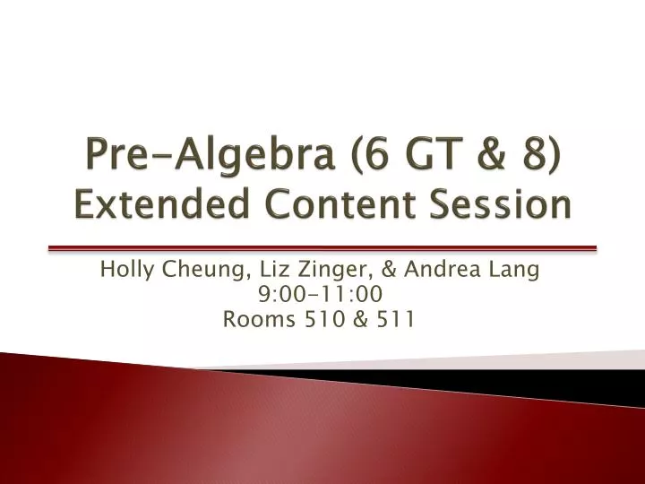 pre algebra 6 gt 8 extended content session