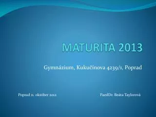 maturita 2013