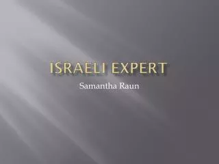 Israeli Expert