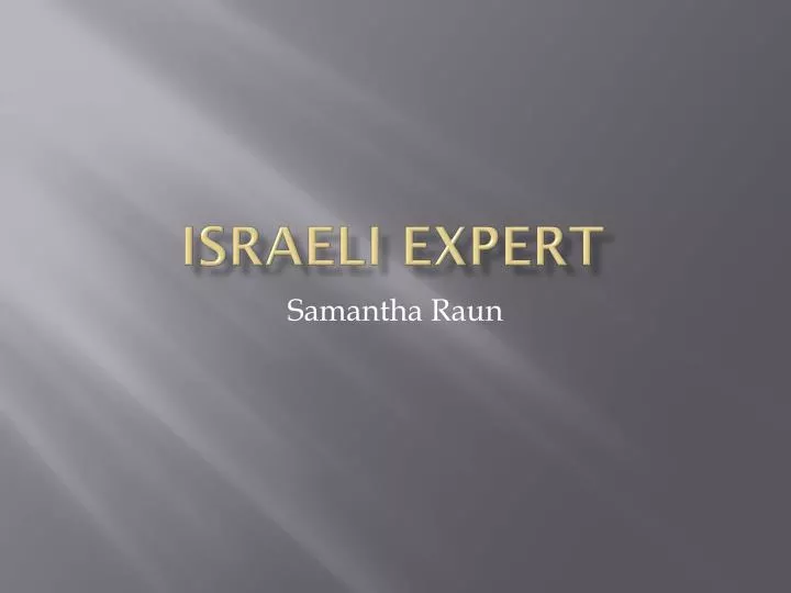 israeli expert