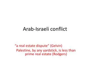 Arab-Israeli conflict