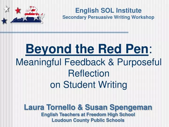 beyond the red pen meaningful feedback purposeful reflection on student writing