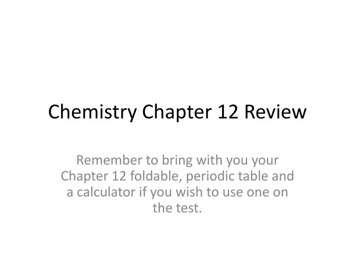 chemistry chapter 12 review