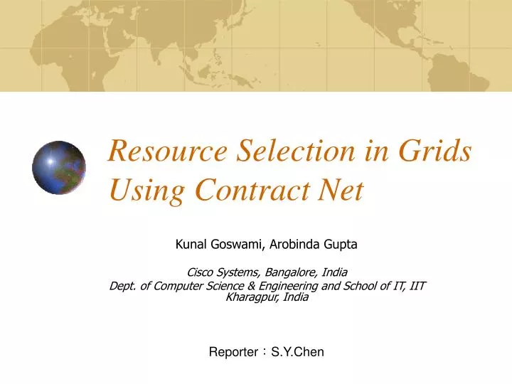 resource selection in grids using contract net