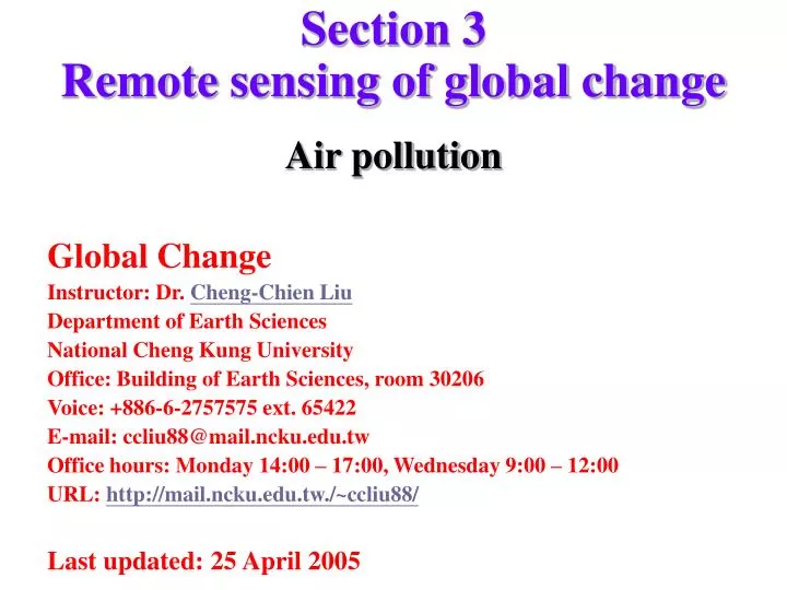 section 3 remote sensing of global change