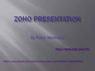 ZoHo Presentation