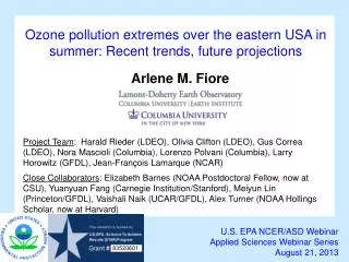 O zone pollution extremes over th e eastern USA in summer : Recent trends, future projections