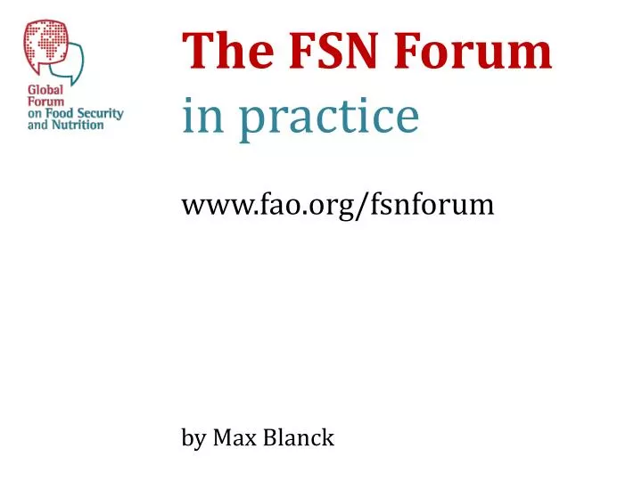 the fsn forum in practice www fao org fsnforum