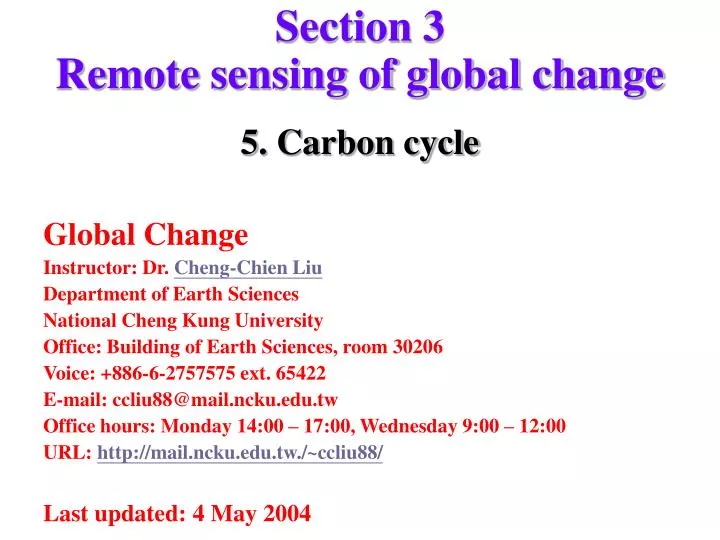 section 3 remote sensing of global change