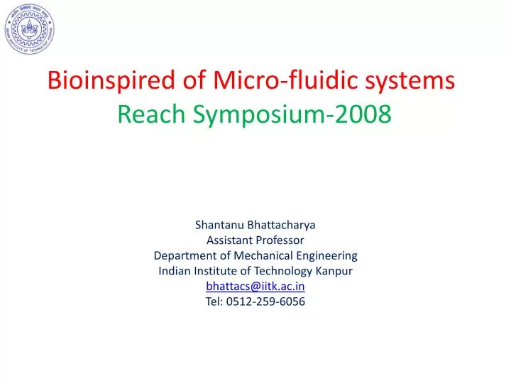 bioinspired of micro fluidic systems reach symposium 2008