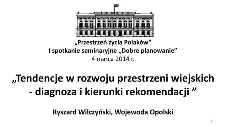 tendencje w rozwoju przestrzeni wiejskich diagnoza i kierunki rekomendacji