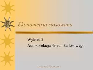 ekonometria stosowana