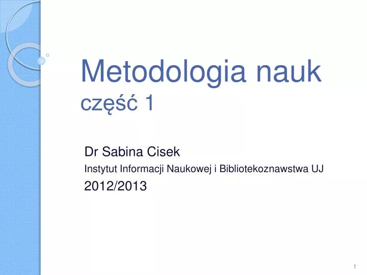 metodologia nauk cz 1