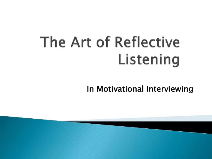 the art of reflective listening
