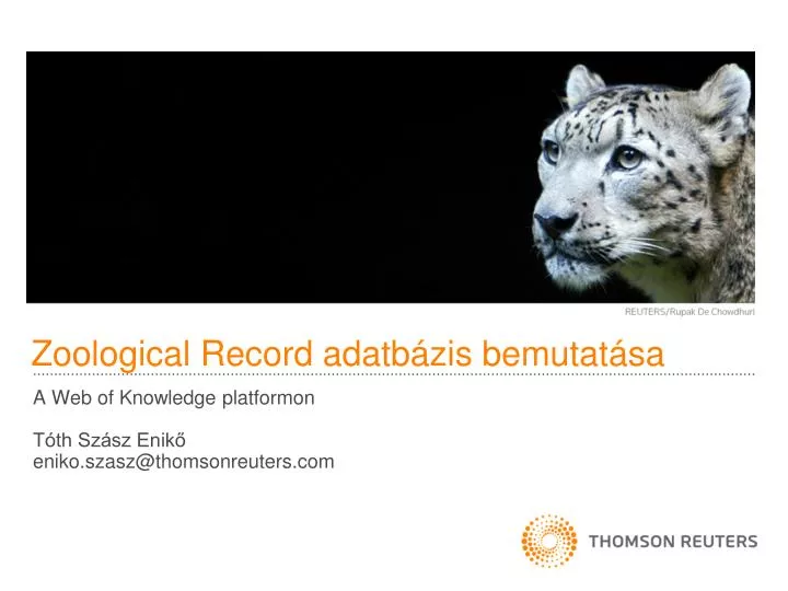 zoological record adatb zis bemutat sa