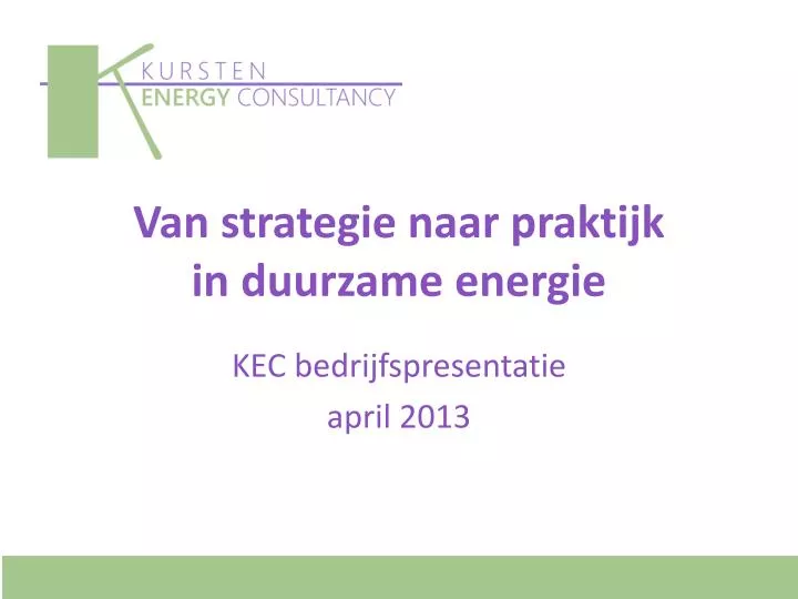 van strategie naar praktijk in duurzame energie