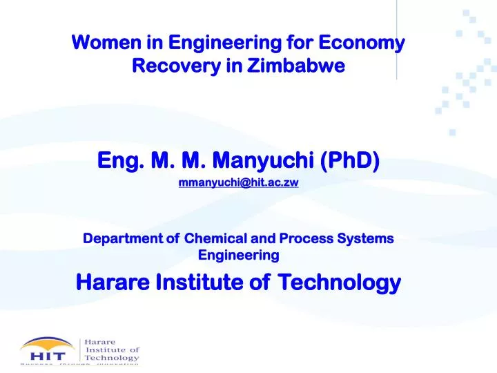 women in engineering for economy recovery in zimbabwe