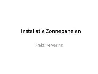 installatie zonnepanelen